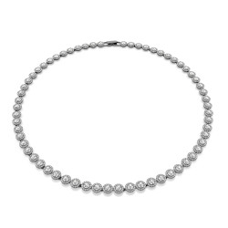 Naszyjnik Swarovski Una 5681057, Szlif okrągły, Długi, Biały, Powłoka z rutenu
