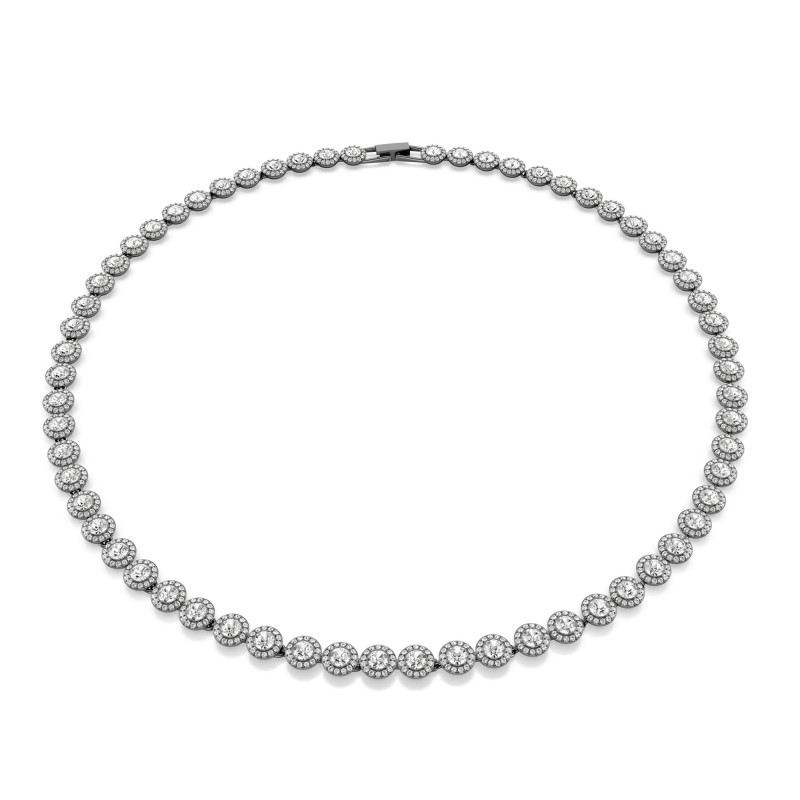 Naszyjnik Swarovski Una 5681057, Szlif okrągły, Długi, Biały, Powłoka z rutenu