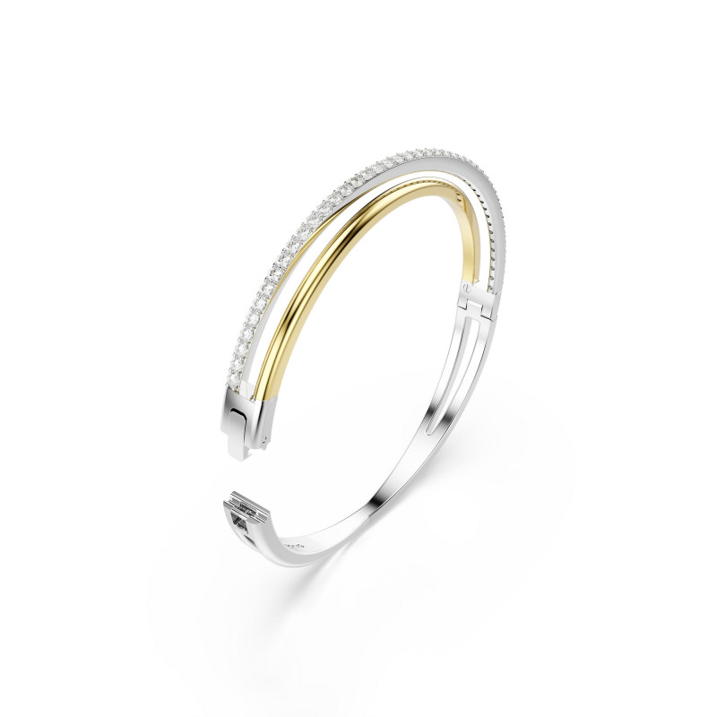 Bransoletka Swarovski typu bangle Hyperbola 5689720, szlif okrągły, biała, wykończenie z różnobarwnych metali