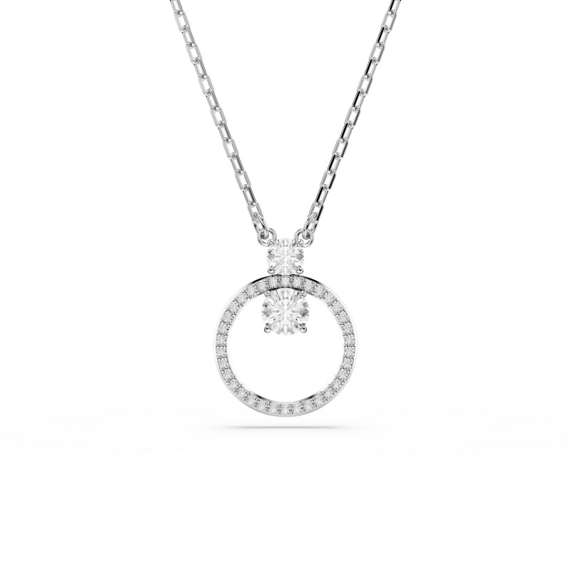 Naszyjnik Swarovski Constella, szlif okrągły, biały, powłoka z rodu