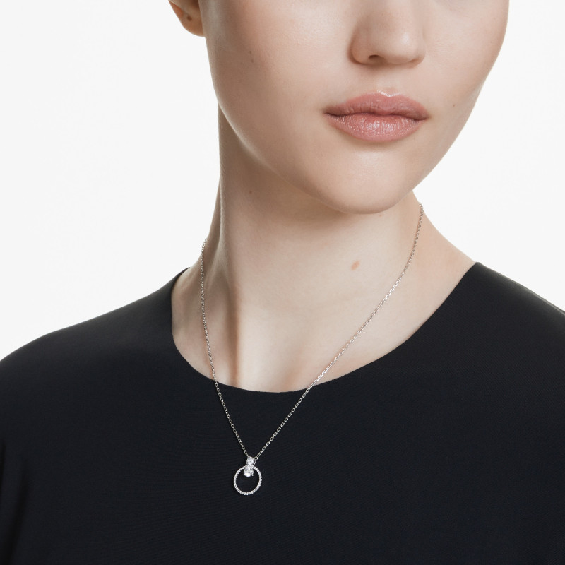 Naszyjnik Swarovski Constella, szlif okrągły, biały, powłoka z rodu