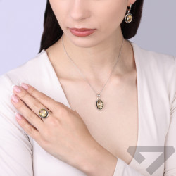 Pierścionek NK Cytryn owal gł.opr 15x10mm HS BRASS-AU-AG-536CYT Metaloplastyka