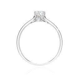 Pierścionek zaręczynowy SOLITER z diamentami 0,21 ct z białego złota próby 585