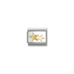 Element stalowy do bransoletki Nomination Dwie gwiazdy ze złota 18 karat 030149 65