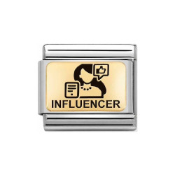 Element stalowy do bransoletki Nomination Influencer ze złota 18 karat i emalii 030166 07