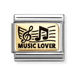 Element stalowy do bransoletki Nomination Music Lover ze złota 18K i emalii 030166 45