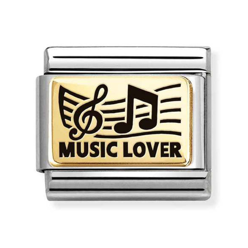 Element stalowy do bransoletki Nomination Music Lover ze złota 18K i emalii 030166 45