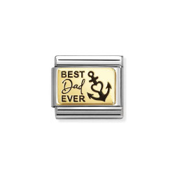 Element stalowy do bransoletki Nomination Best Dad Ever ze złota 18 karat 030166 65