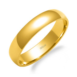 Obrączka ślubna ze złota 585, zaokrąglona 4 mm