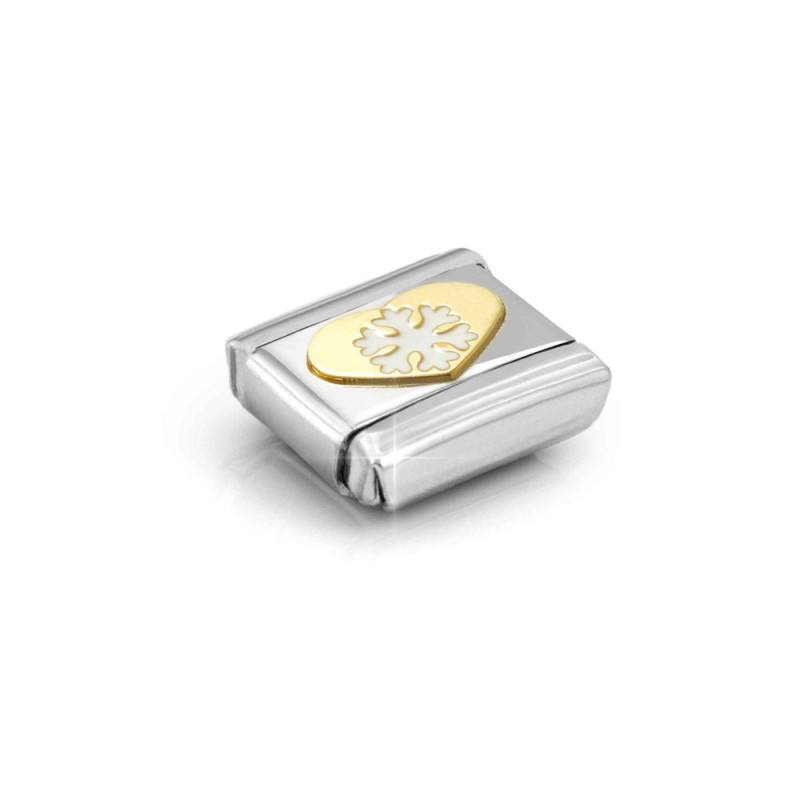 Element stalowy Nomination Śnieżynka emaliowana w sercu 18 karat 030225 26