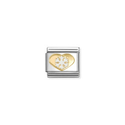 Element stalowy Nomination Śnieżynka emaliowana w sercu 18 karat 030225 26