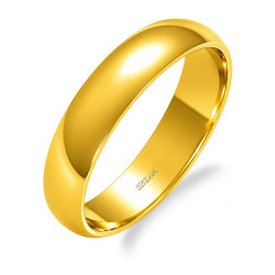 Obrączka ze złota 585 półokrągła gładka 4,5 mm
