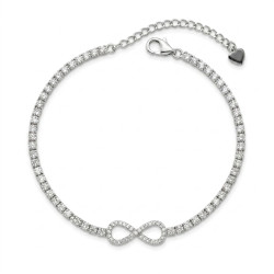 Bransoletka infinity z cyrkoniami tennis, srebro 925