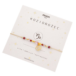 Bransoletka ze znakiem zodiaku Koziorożec- granat, cyrkonia, srebro 925