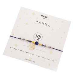 Bransoletka ze znakiem zodiaku Panna- szafir, cyrkonia, srebro 925
