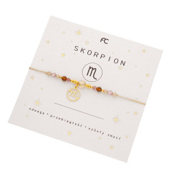 Bransoletka ze znakiem zodiaku Skorpion- turmalin, cyrkonia, srebro 925
