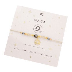 Bransoletka ze znakiem zodiaku Waga- opal, karneol, srebro 925