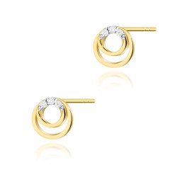 Kolczyki 0,03ct oponka x2/sztyft BE K0078 Au 585 BRYL