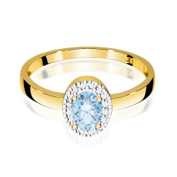 Pierścionek LGD Oval nieb.0,50ctbryl.0,08ct KB W-0330 LAB owal Markiza Au 585 BRYL