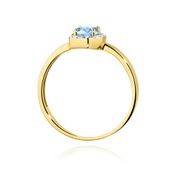 Pierścionek LGD Oval nieb.0,50ctbryl.0,08ct KB W-0330 LAB owal Markiza Au 585 BRYL