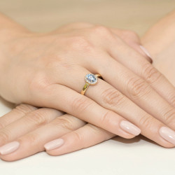 Pierścionek LGD Oval nieb.0,50ctbryl.0,08ct KB W-0330 LAB owal Markiza Au 585 BRYL