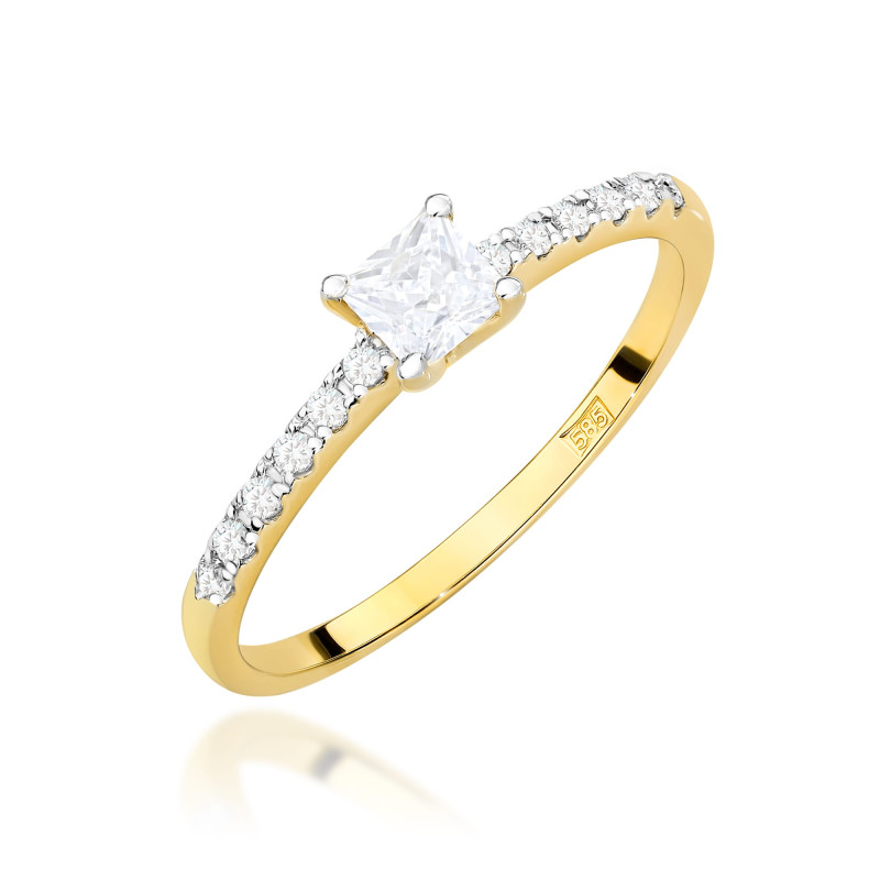 Pierścionek LGD Soliter 4ł bis-0,403ct BE W0589 LAB Au 585 BRYL