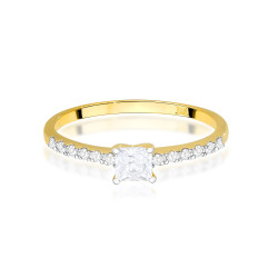 Pierścionek LGD Soliter 4ł bis-0,403ct BE W0589 LAB Au 585 BRYL
