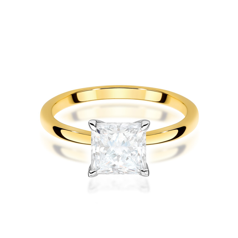 Pierścionek LGD Princess-1,04ct BE W0690-1,04 LAB Au 585 BRYL