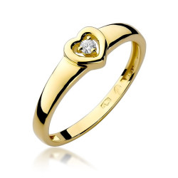 Pierścionek SERCE-0,04ct BE W0001-04 Au 585 BRYL
