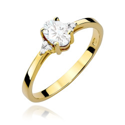 Pierścionek LGD Oval-0,40ctbryl.0,052ct BE W0301 LAB Au 585 BRYL