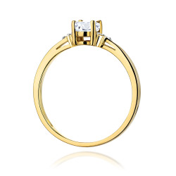 Pierścionek LGD Oval-0,40ctbryl.0,052ct BE W0301 LAB Au 585 BRYL