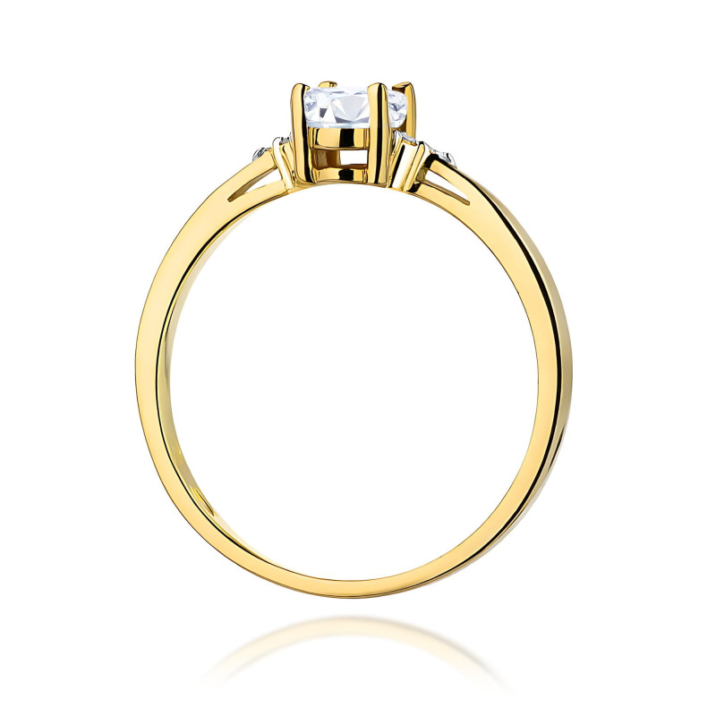 Pierścionek LGD Oval-0,40ctbryl.0,052ct BE W0301 LAB Au 585 BRYL