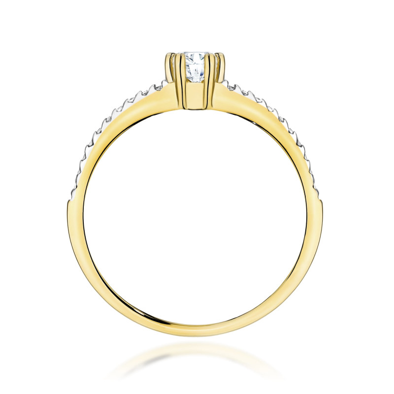 Pierścionek LGD Soliter twin 6ł-0,40ct BE W0355 LAB Au 585 BRYL