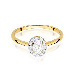 Pierścionek LGD Oval-0,30ctbryl.0,103ct BE W0583 LAB owal Markiza Au 585 BRYL
