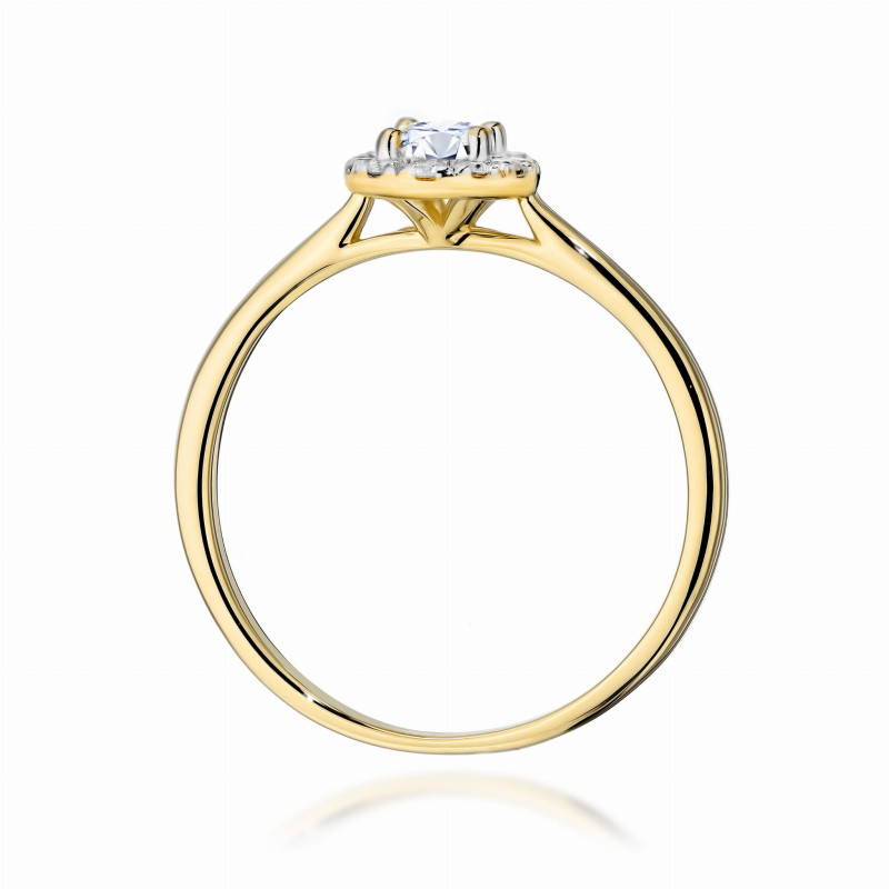 Pierścionek LGD Oval-0,30ctbryl.0,103ct BE W0583 LAB owal Markiza Au 585 BRYL