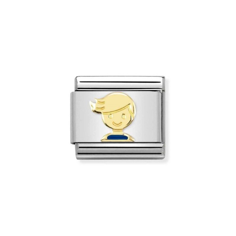 Link stalowy Nomination Composable Classic – Chłopiec ze złota 18 karat 30272 67