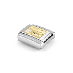 Link stalowy Nomination Composable Classic – Torebka z kwiatem ze złota 18 karat 030272 94