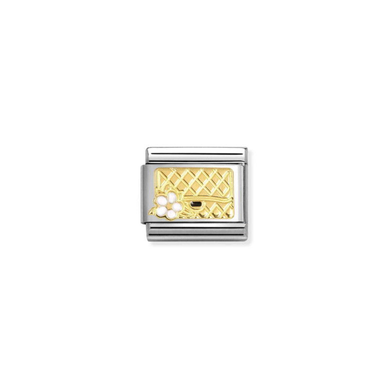 Link stalowy Nomination Composable Classic – Torebka z kwiatem ze złota 18 karat 030272 94