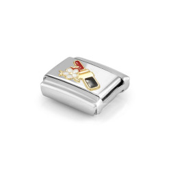 Link stalowy do bransoletki Nomination Composable Classic – Szminka z kwiatem ze złota 18 karat 030272 96