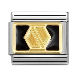 Element stalowy link do bransoletki Nomination Śruba na czarnym tle 030284 66