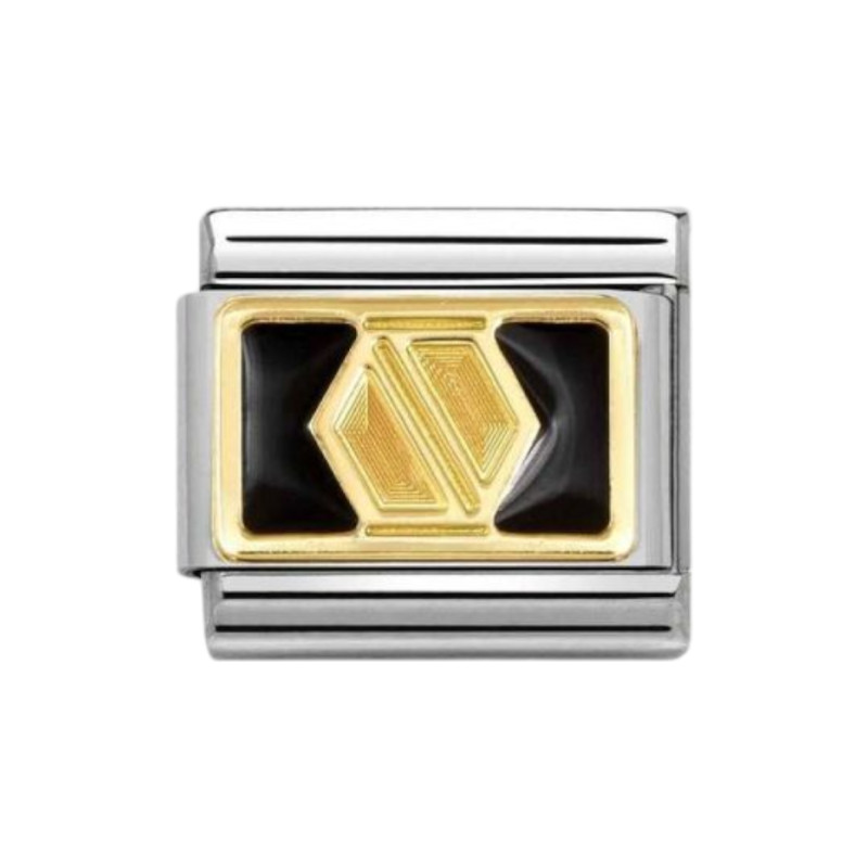 Element stalowy link do bransoletki Nomination Śruba na czarnym tle 030284 66