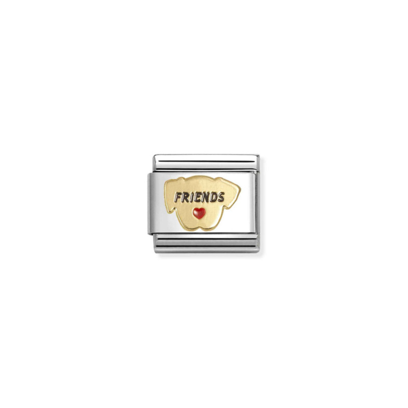 Element link do bransoletki Nomination Pies friends 030285 69 stal i złoto 18 karat