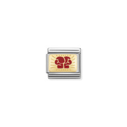 Element link do bransoletki Nomination Rękawice bokserskie 030287 10 stal i złoto 18 karat