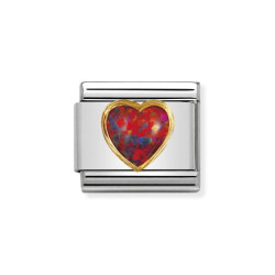 Element link do bransoletki Nomination Serce czerwone opal jubilerski 030501 08