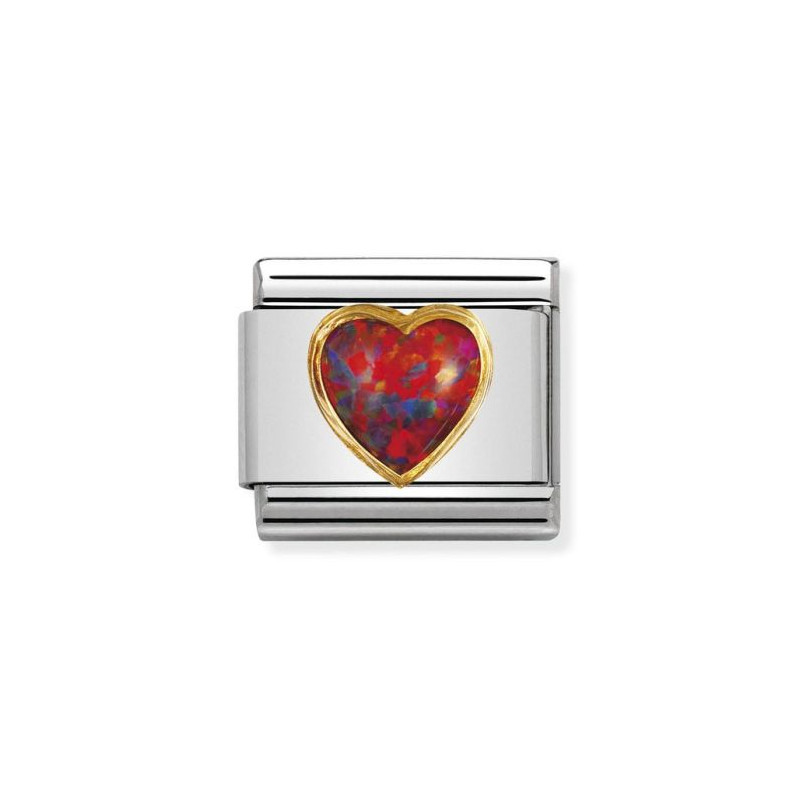 Element link do bransoletki Nomination Serce czerwone opal jubilerski 030501 08