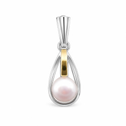 Zawieszka perła b 8mm w kropli bl.gold PX 107_AU375 blaszka gold