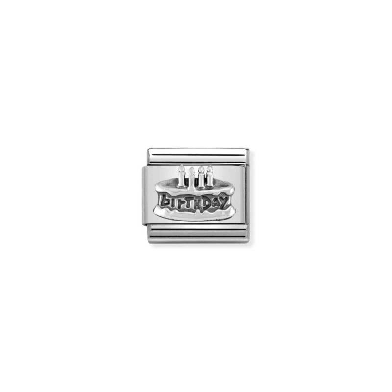 Element link do bransoletkin Nomination Urodzinowy tort 330101 20 stal i srebro 925