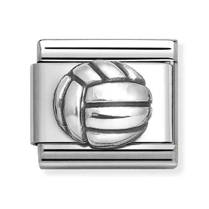 Element link do bransoletki Nomination Piłka do siatkówki 330101 71 stal i srebro 925