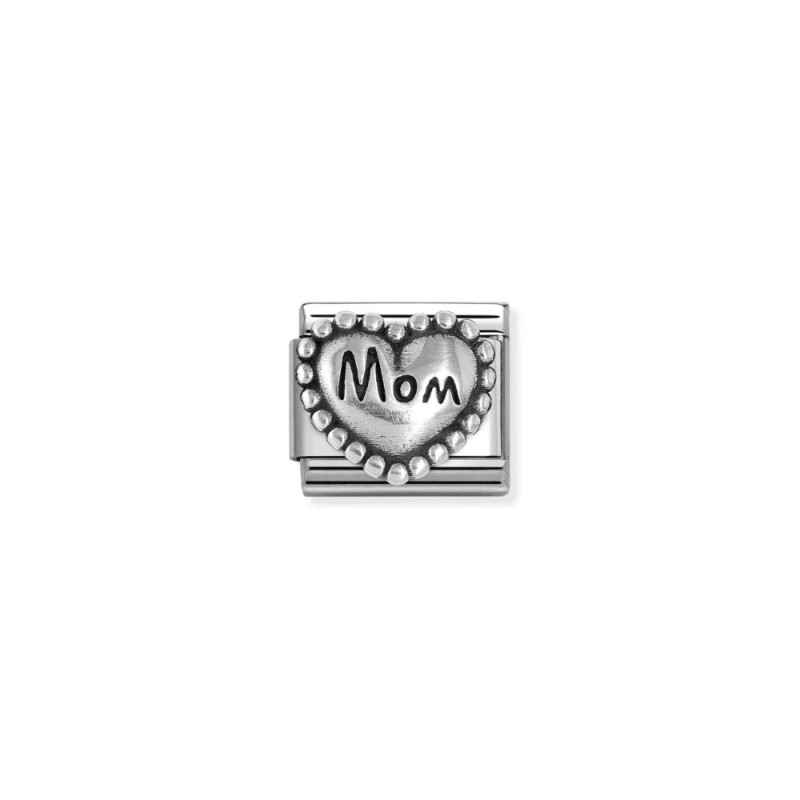 Element link do bransoletki Nomination napis MOM na sercu 330101 79 StalAG
