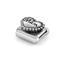 Element link dobransoletki Nomination Serce z napisem Mum 330101 80 stal i srebro 925